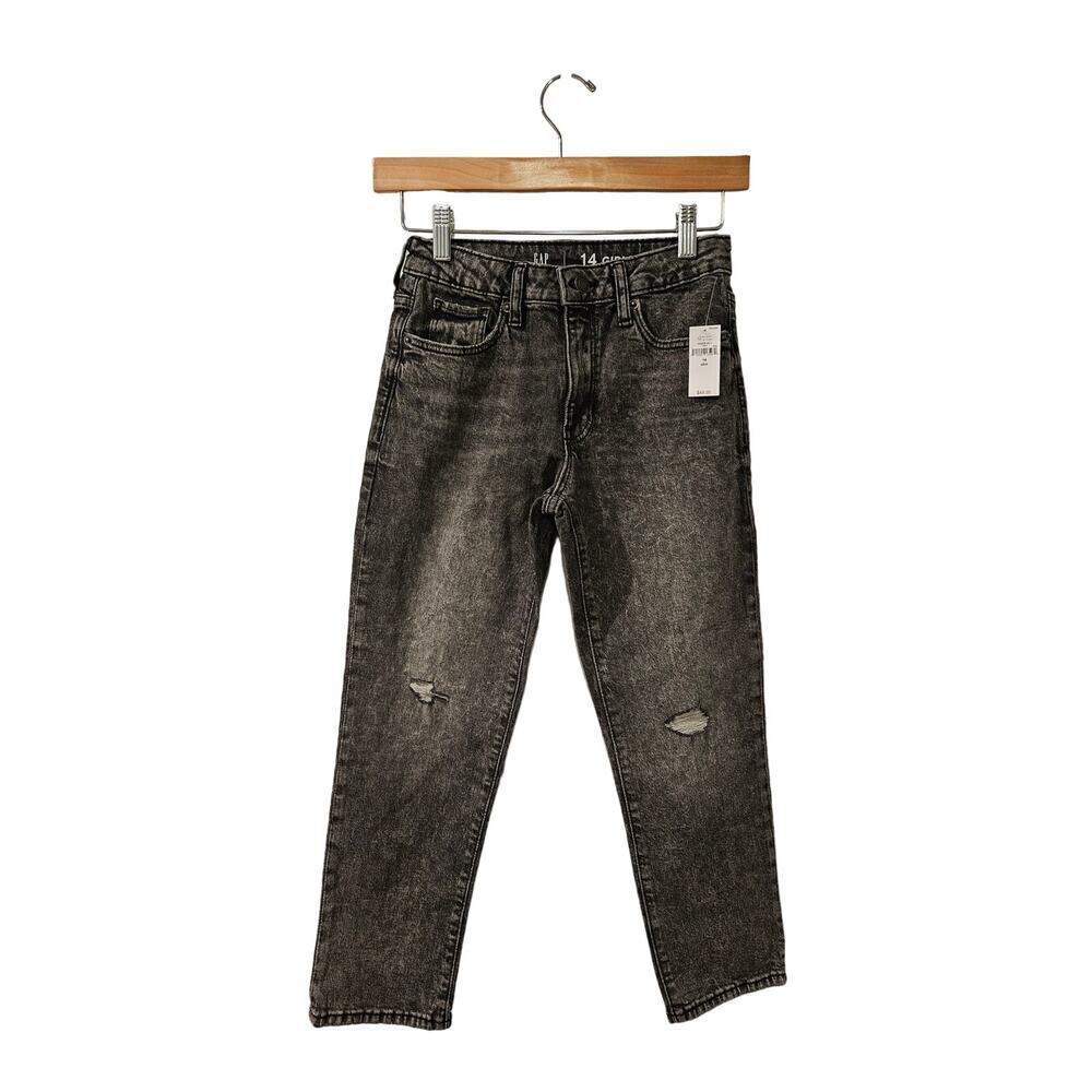 Gap Kids Girlfriend Jeans with Washwell size 14 slim black NWT